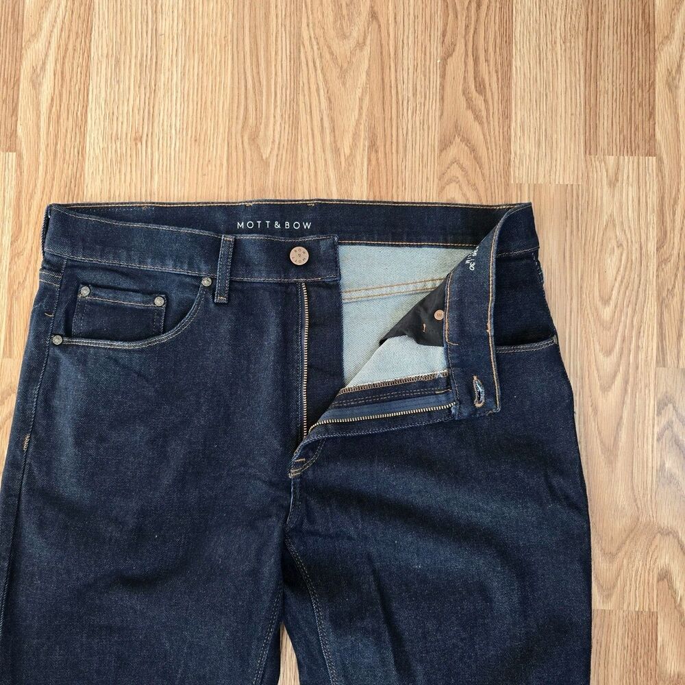 Mott & Bow Oliver Slim Fit Stretch Denim Jeans Mens 36x30 Dark Wash Excellent - Picture 2 of 10